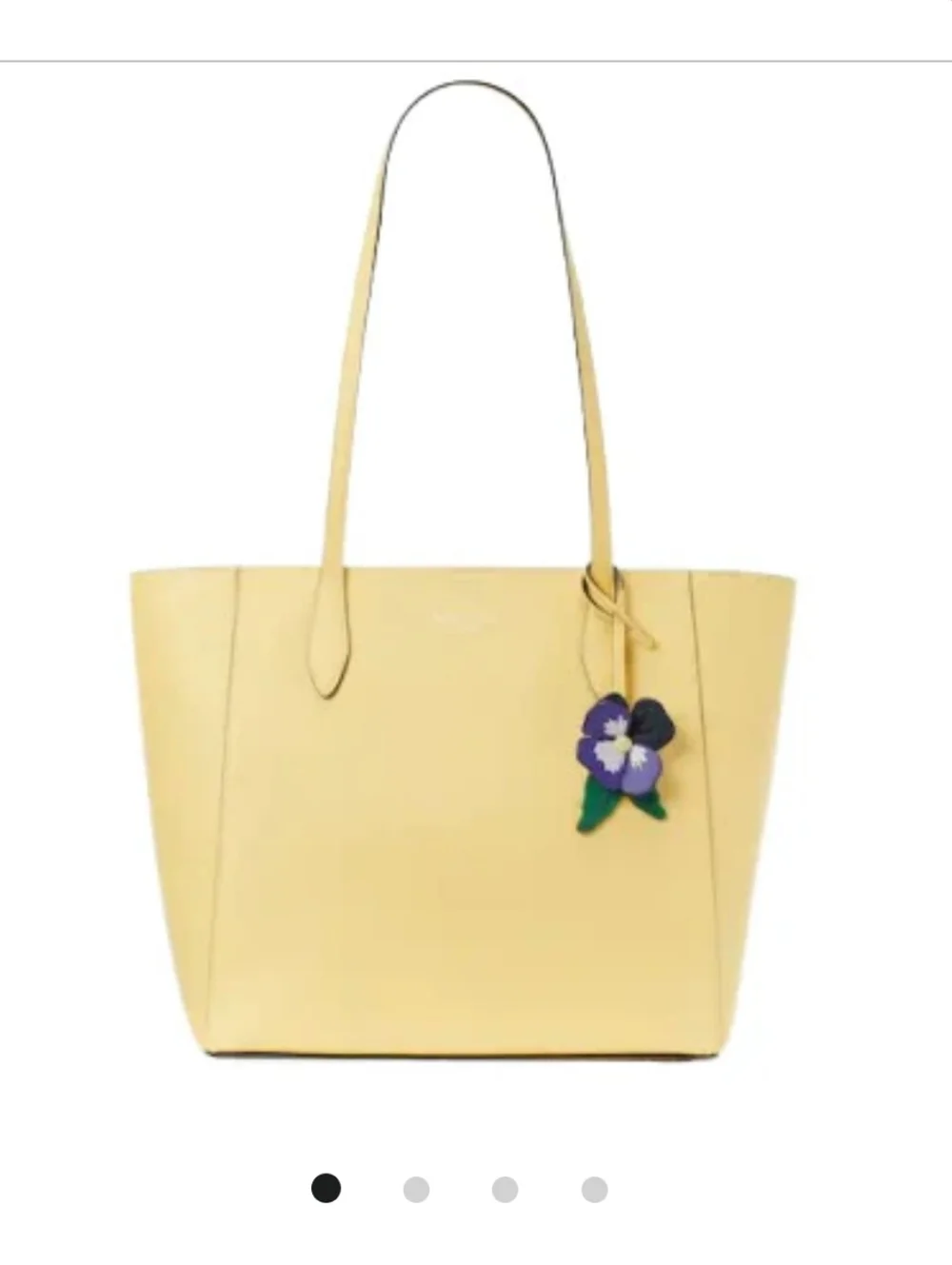 Kate Spade Yellow Leather Flower Tote Bag And Dust cover Nwot $359 Retail
